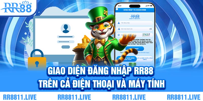 Giao diện đăng nhập RR88 trên cả điện thoại và máy tính